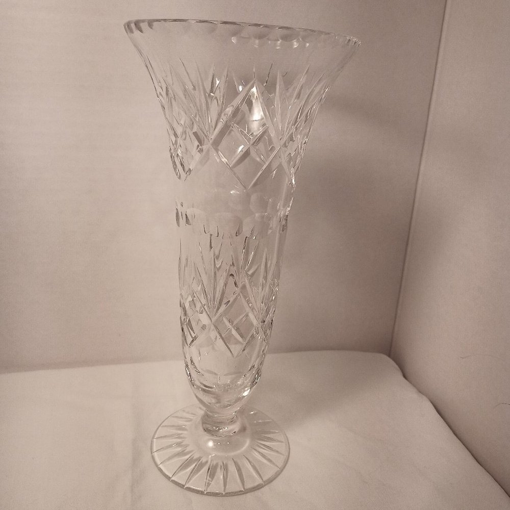 Vintage Crystal Footed Vase